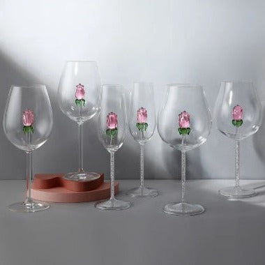 Taças Rosa de vidro - Individual ou Jogo 2pcs