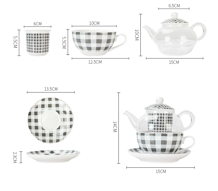 Tea for one em cerâmica - Kit 4pcs