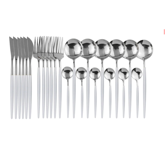 Jogo 24pcs Talheres slim - tons de Natal clássicos