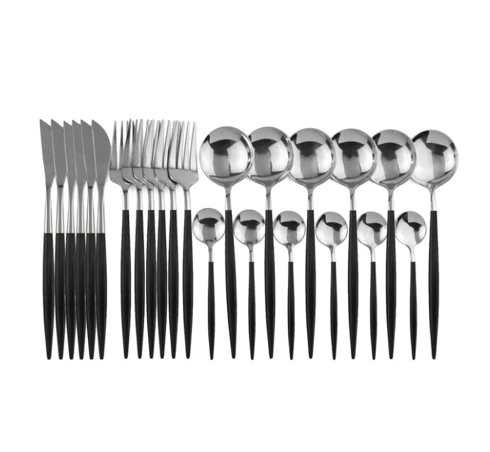 Jogo 24pcs Talheres slim - tons de Natal clássicos