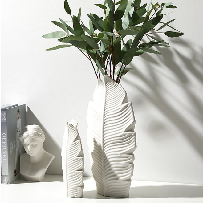 Vasos em cerâmica Folha - 03 Tamanhos