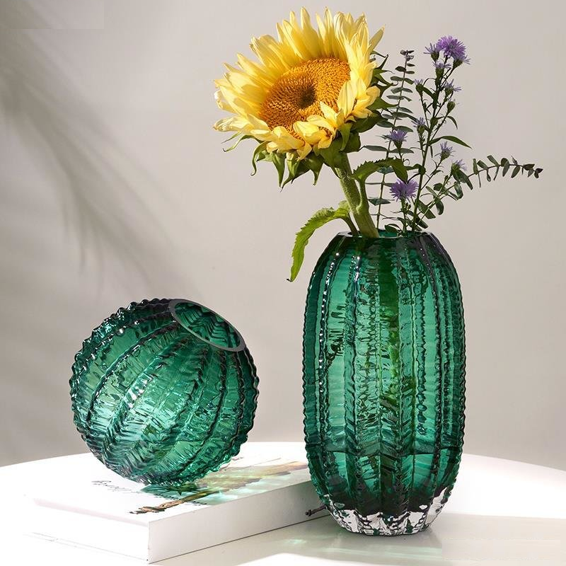 Vasos em vidro Cactus - 02 Tamanhos & 03 Opções de cor