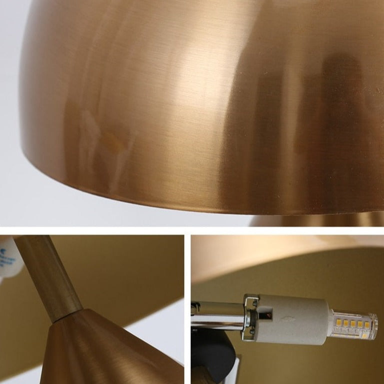 Luminária de Mesa com fio Cogumelo - Em aço inoxidável